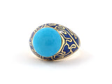 902027 - Cerro Gold Turquoise Enamel Ring