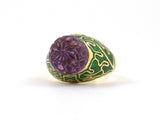 902029 - Cerro Gold Carved Amethyst Enamel Ring