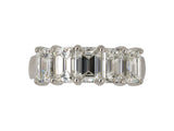 902075 - SOLD - Platinum GIA Emerald Cut Diamond 5 Stone Wedding-Band Ring