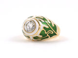 902086 - Cerro Gold Platinum GIA Diamond Enamel Ring