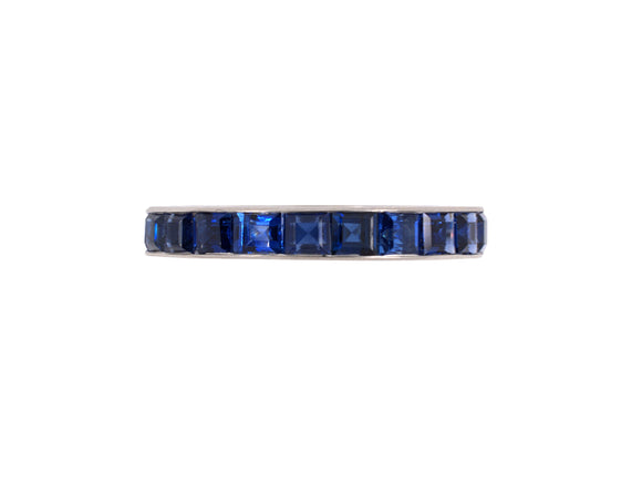 902101 - Platinum Sapphire Channel Set Eternity Ring