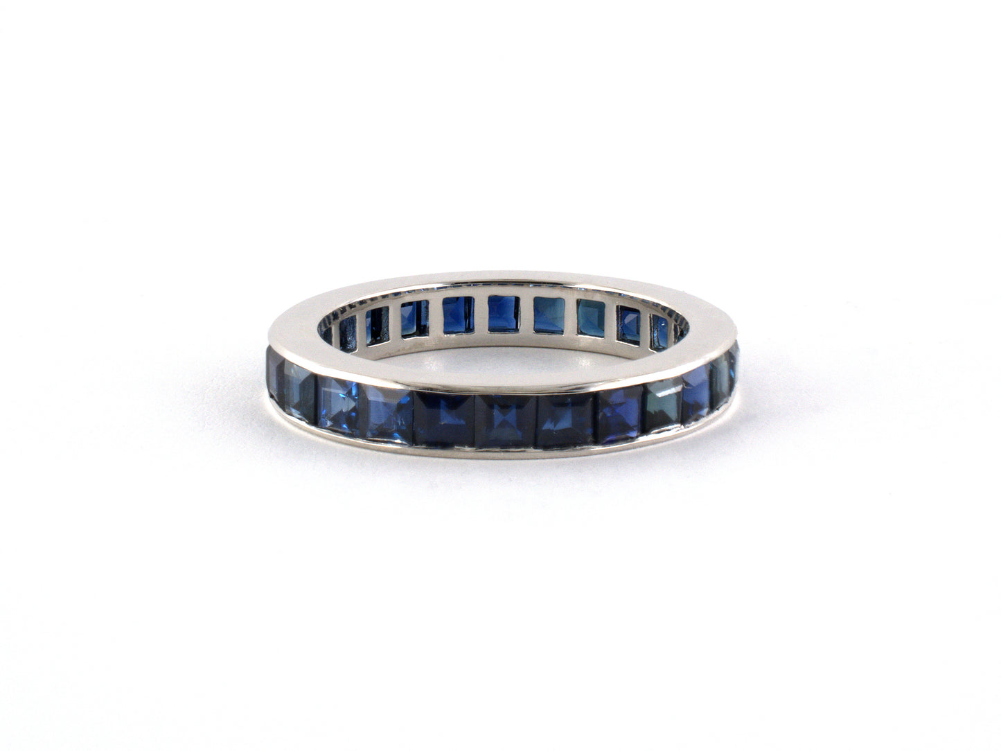 902104 - Platinum Sapphire Channel Set Eternity Ring