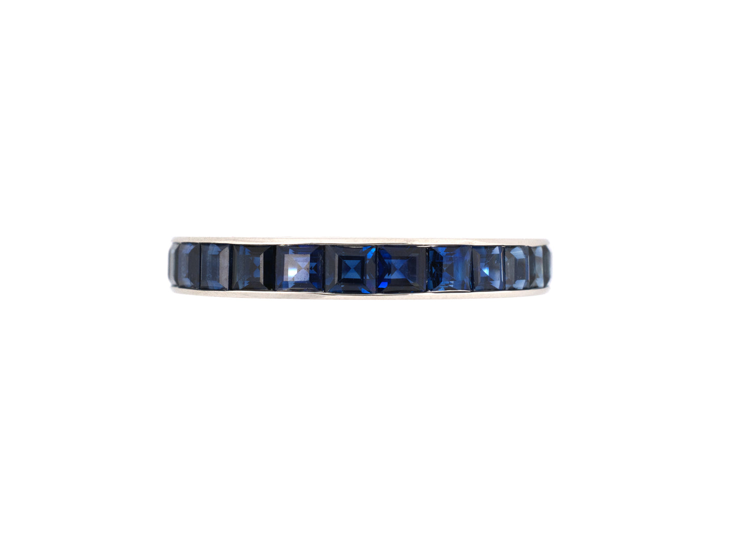 902106 - SOLD - Platinum Sapphire Channel Set Eternity Ring