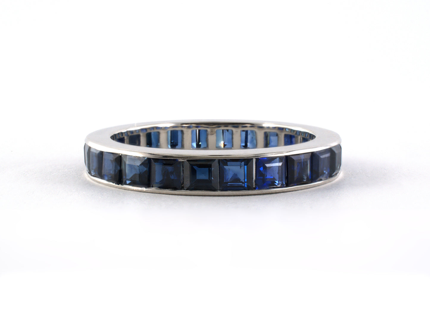 902106 - SOLD - Platinum Sapphire Channel Set Eternity Ring