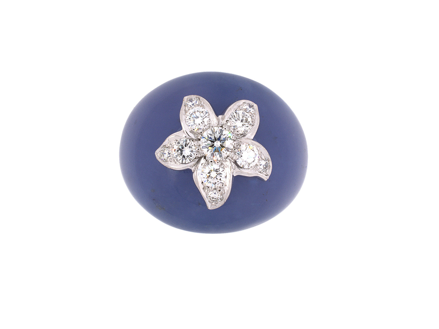 902124 - SOLD - Circa 2009 Baumer Gourmandise French Gold Diamond Chalcedony Cocktail Ring
