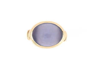 902127 - SOLD - Gold Bezel Set Chalcedony Ring