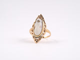 902133 - Gold Diamond Pink And White Shell Cameo Scroll Dinner Ring