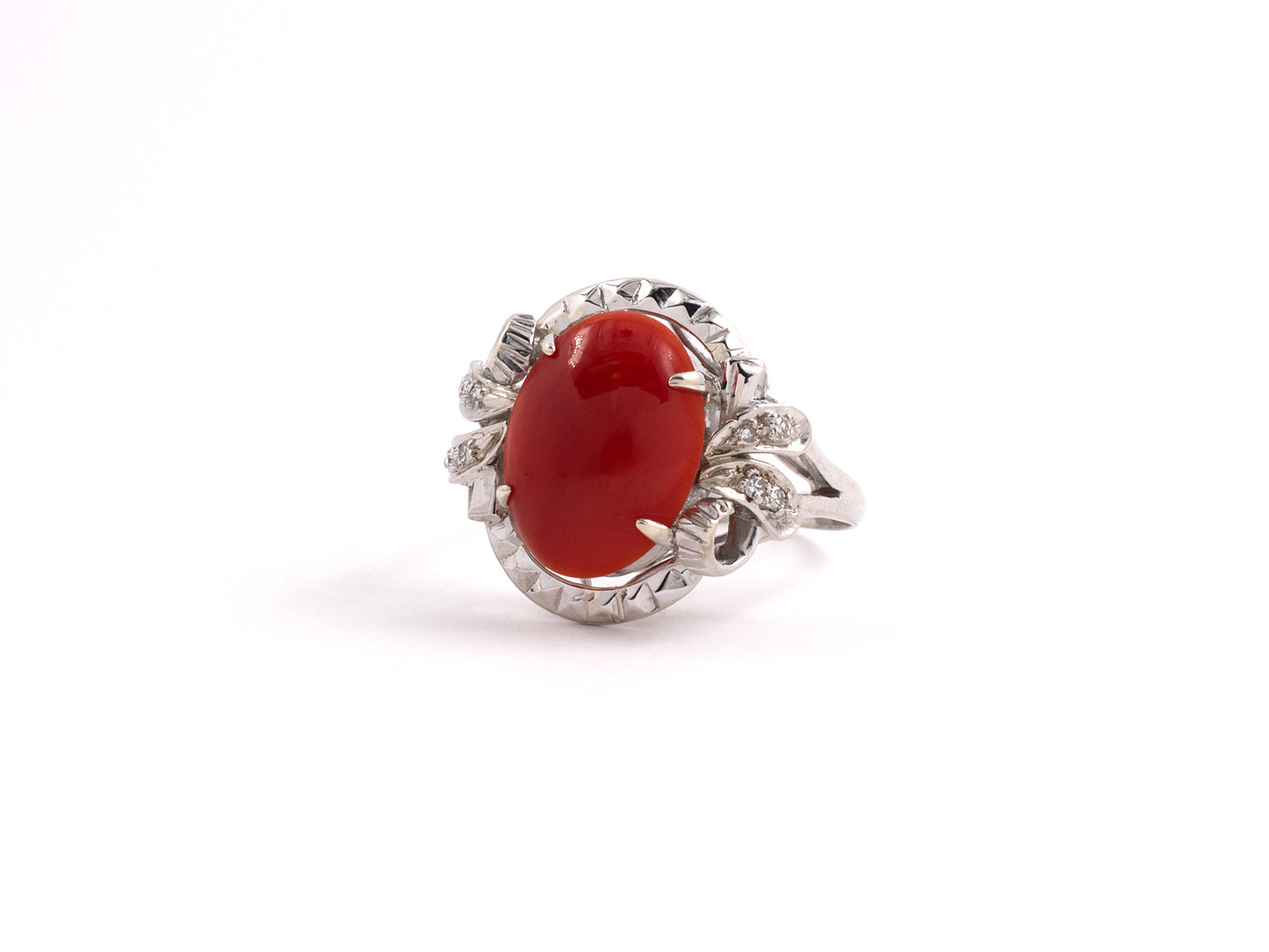 902151 - Gold Coral Diamond Cocktail Ring