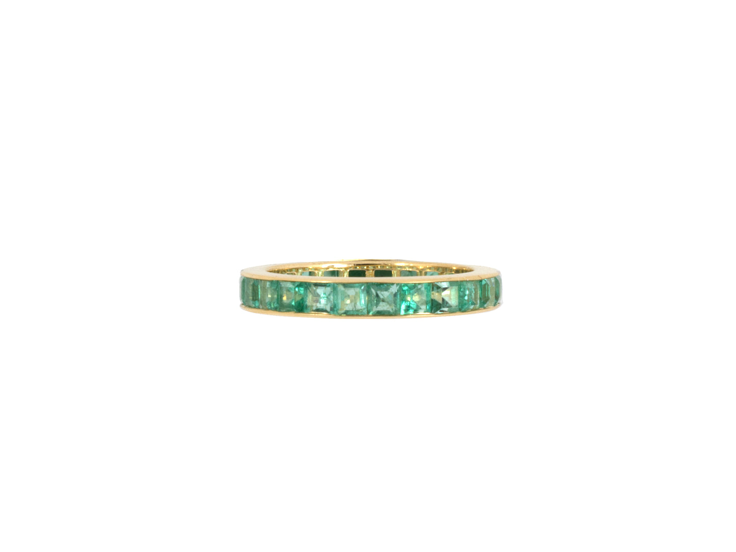 902156 - Gold Emerald Channel Set Eternity Ring