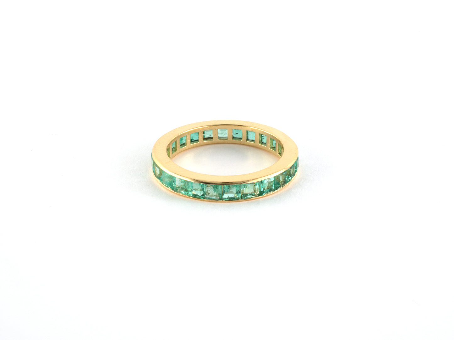 902157 - Gold Emerald Channel Set Eternity Ring