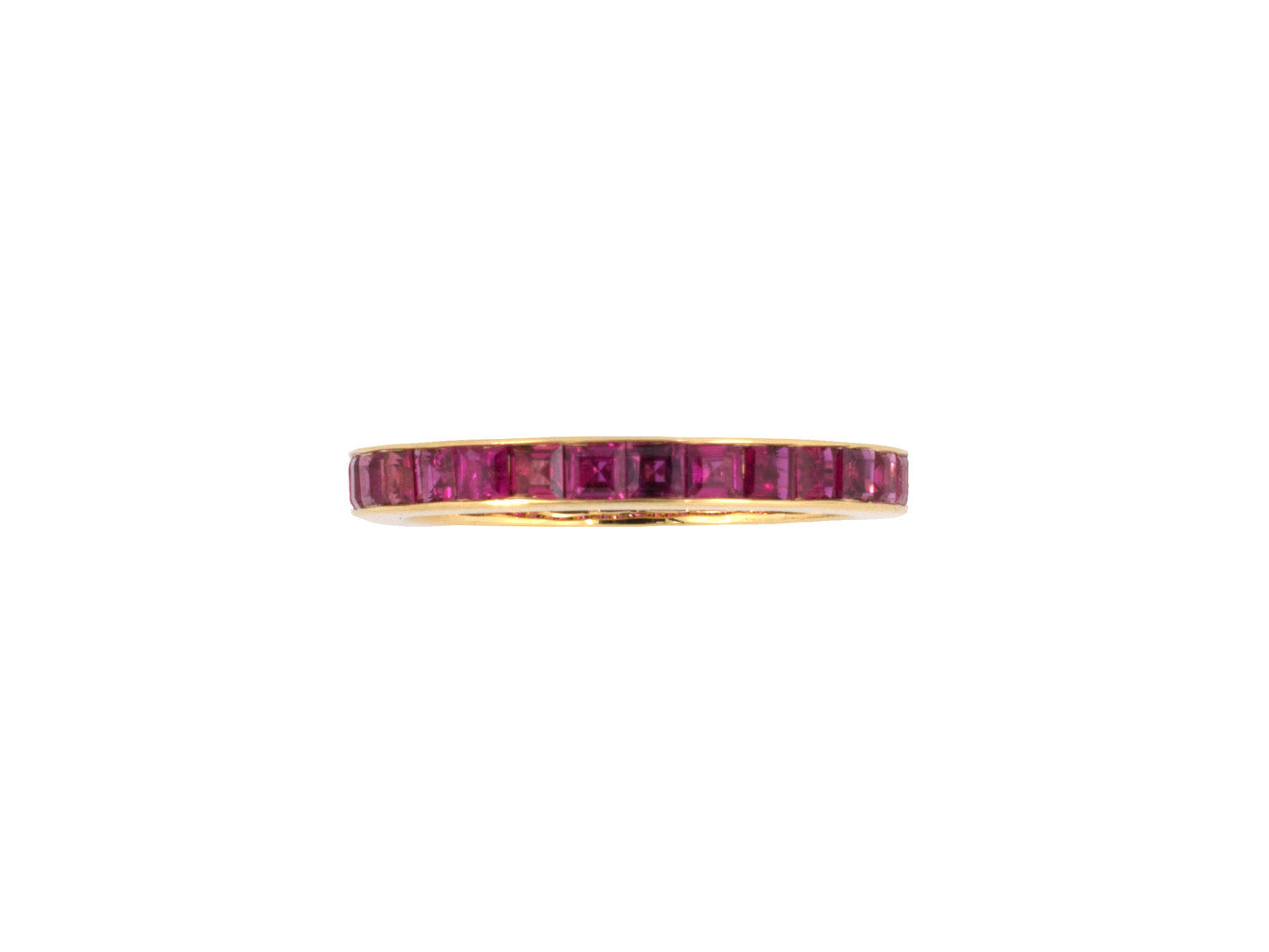 902163 - SOLD - Gold Ruby Channel Set Eternity Ring
