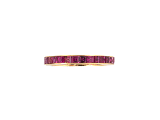 902163 - SOLD - Gold Ruby Channel Set Eternity Ring