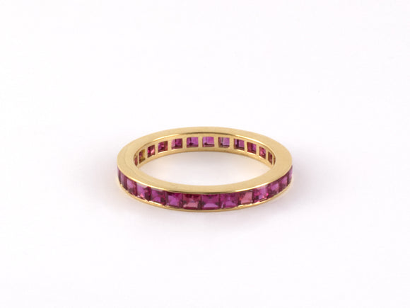 902163 - Gold Ruby Channel Set Eternity Ring