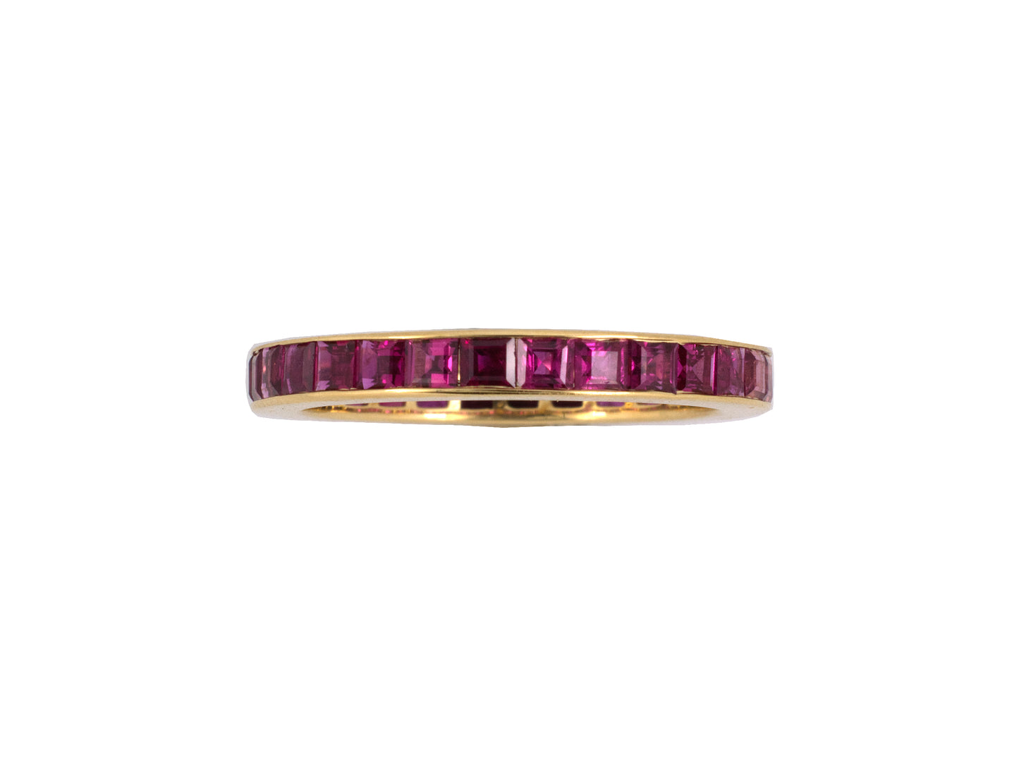 902164 - SOLD - Gold Ruby Channel Set Eternity Ring