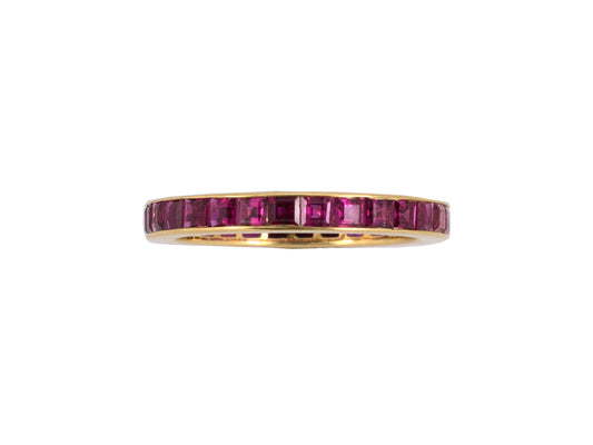 902164 - SOLD - Gold Ruby Channel Set Eternity Ring
