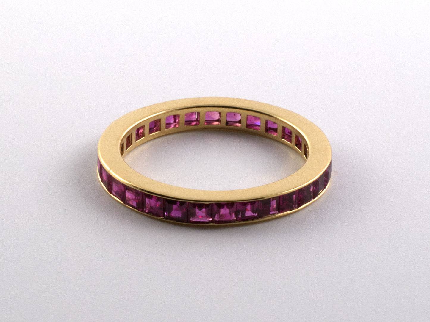 902164 - SOLD - Gold Ruby Channel Set Eternity Ring