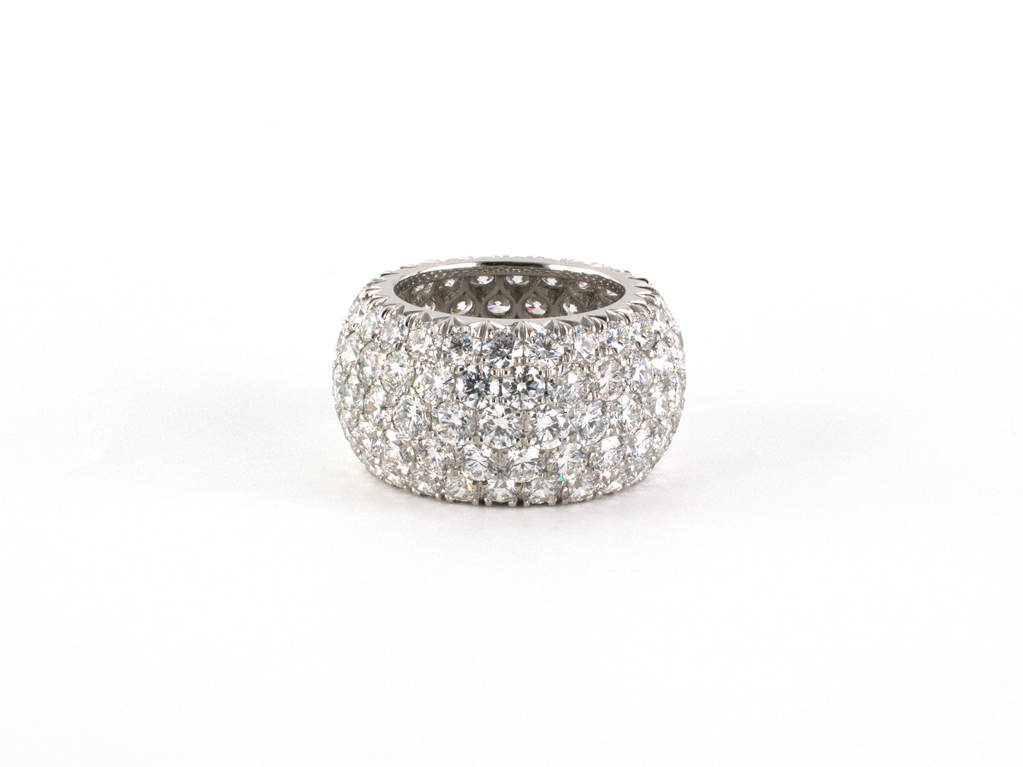 902166 - Platinum Diamond Pave Cigar Wide Wedding Band Eternity Ring