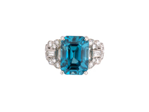 902168 - SOLD - Art Deco Platinum Zircon Diamond Ring