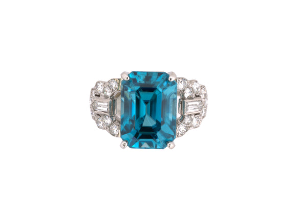 902168 - Art Deco Platinum Zircon Diamond Ring