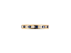 902174 - SOLD - "Oscar Heyman" Gold Sapphire Diamond Eternity Ring