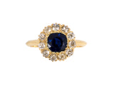 902175 - Victorian Gold Diamond AGL Sapphire Cluster Ring