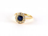 902175 - Victorian Gold Diamond AGL Sapphire Cluster Ring