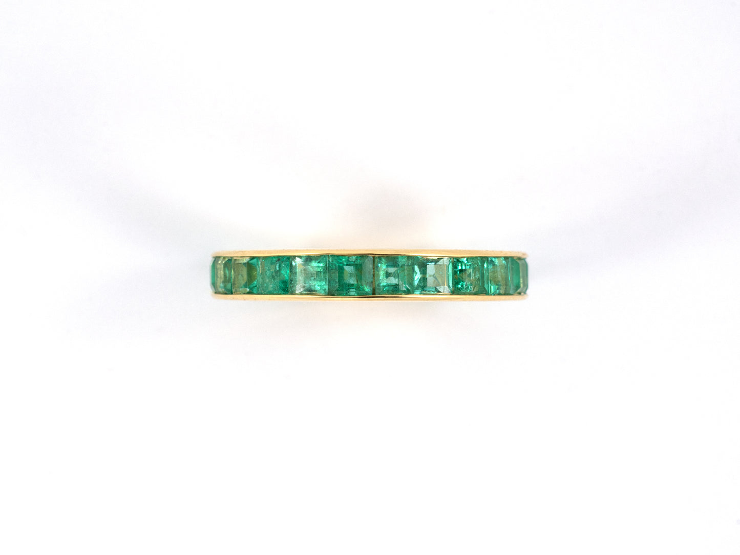 902178 - SOLD - Gold Emerald Channel Set Eternity Ring