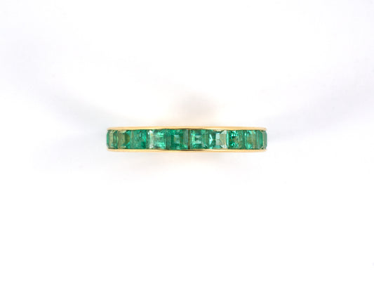 902178 - SOLD - Gold Emerald Channel Set Eternity Ring