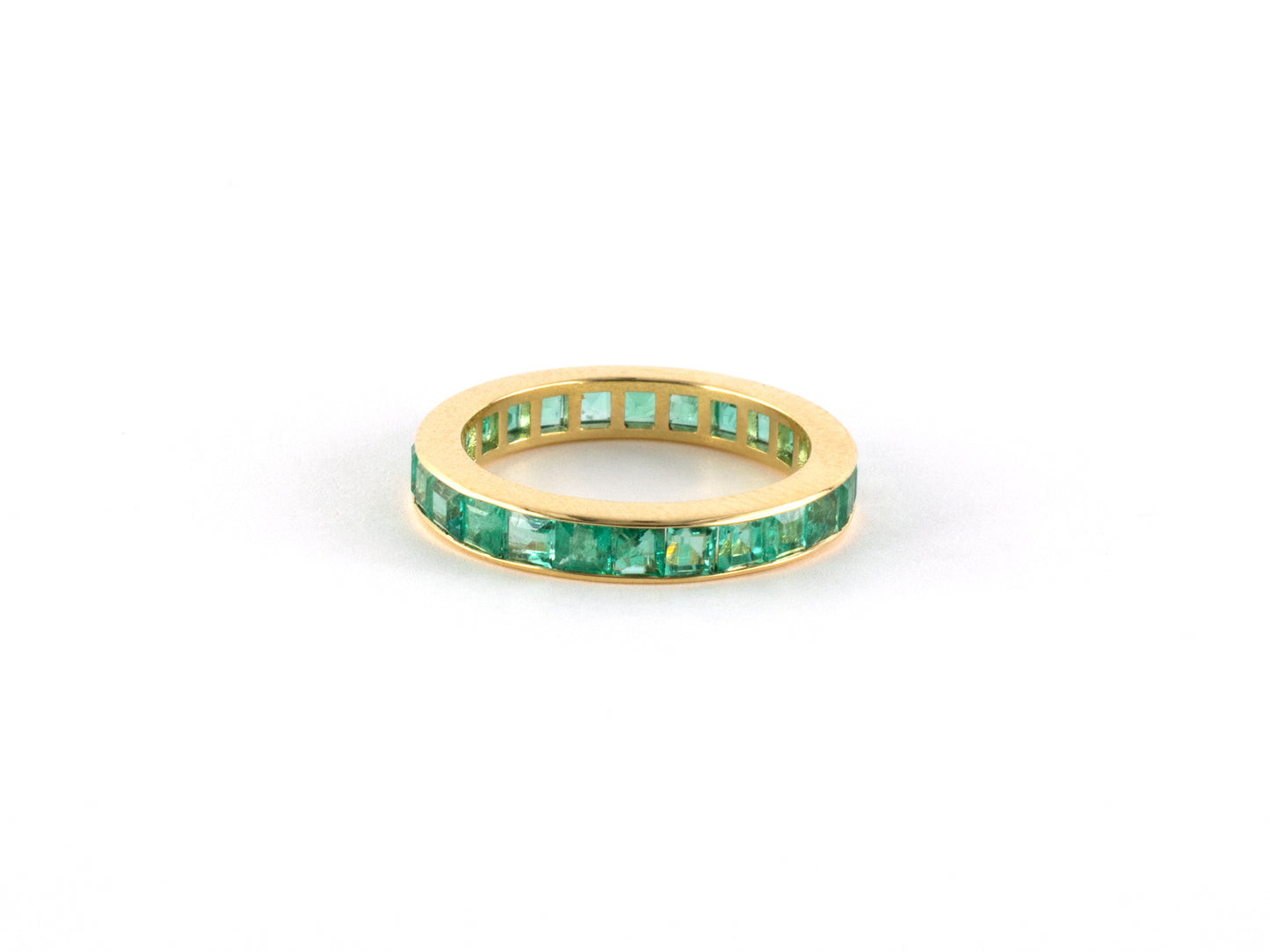 902178 - SOLD - Gold Emerald Channel Set Eternity Ring