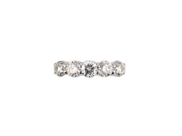 902181 - Platinum Diamond 5-Stone Wedding Band Ring