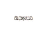 902181 - SOLD - Platinum Diamond 5-Stone Wedding Band Ring