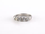 902181 - SOLD - Platinum Diamond 5-Stone Wedding Band Ring