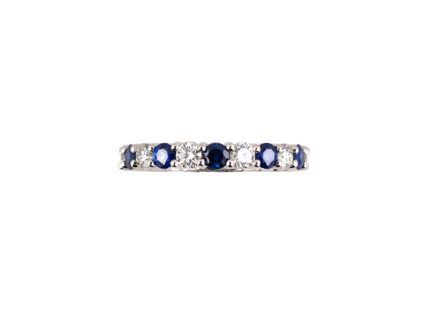 902182 - SOLD - Platinum Diamond Sapphire Eternity Ring
