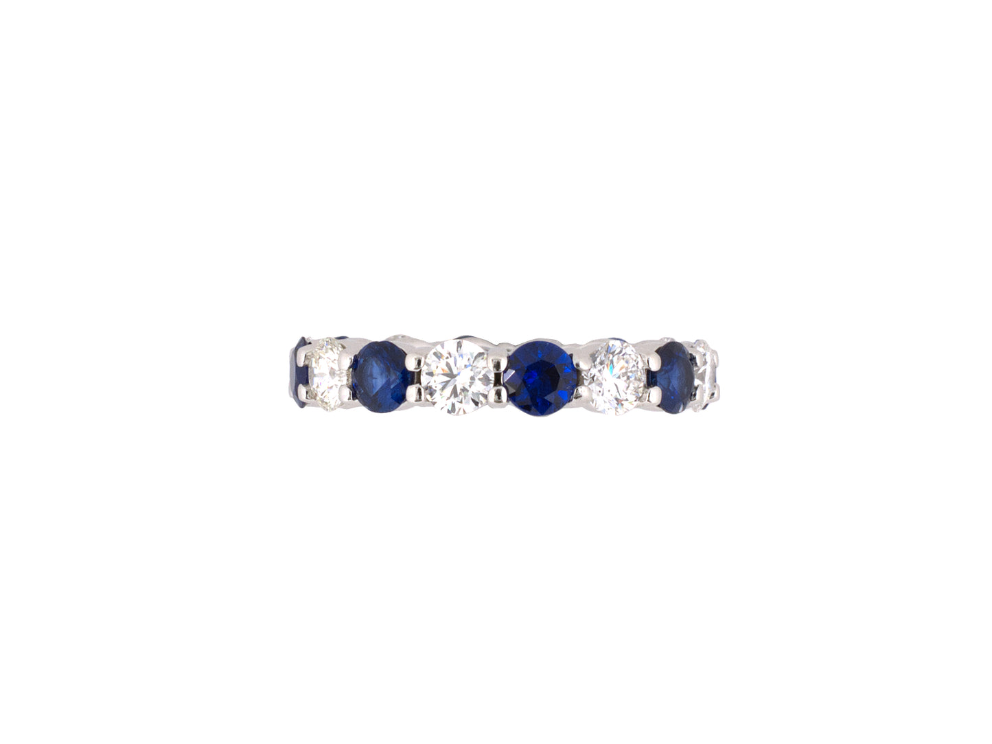 902184 - SOLD - Platinum Diamond Sapphire Eternity Ring