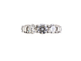 902188 - "Scott Kay" Platinum Diamond 3-Stone Wedding Band Ring