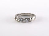 902188 - "Scott Kay" Platinum Diamond 3-Stone Wedding Band Ring