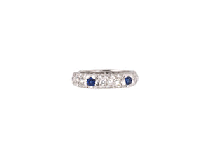 902213 - Gold Diamond Sapphire Eternity Ring