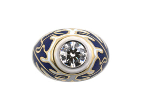 902215 - Cerro Gold Platinum GIA Diamond Enamel Ring