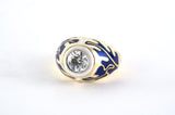 902215 - Cerro Gold Platinum GIA Diamond Enamel Ring