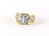 902216 - Platinum Gold Diamond Bondanza Aqua Ring