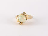 902222 - Gold Diamond Oval Opal Twist Ring