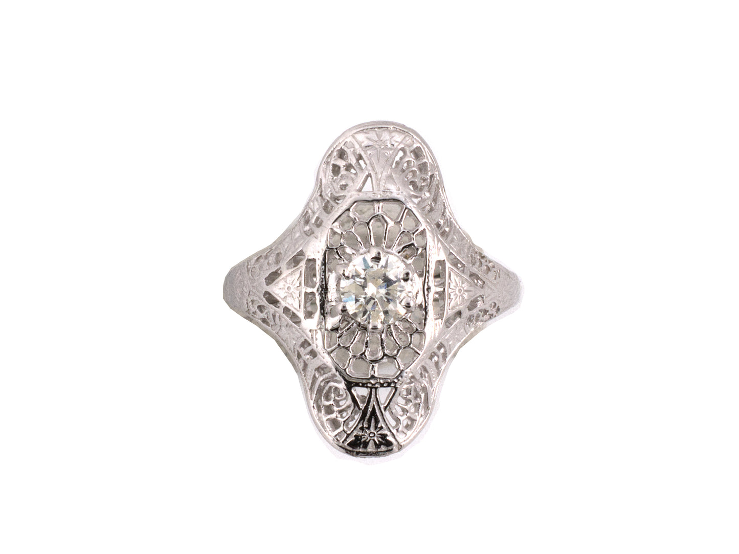 902223               - SOLD - Gold Diamond Art Deco Style Ring