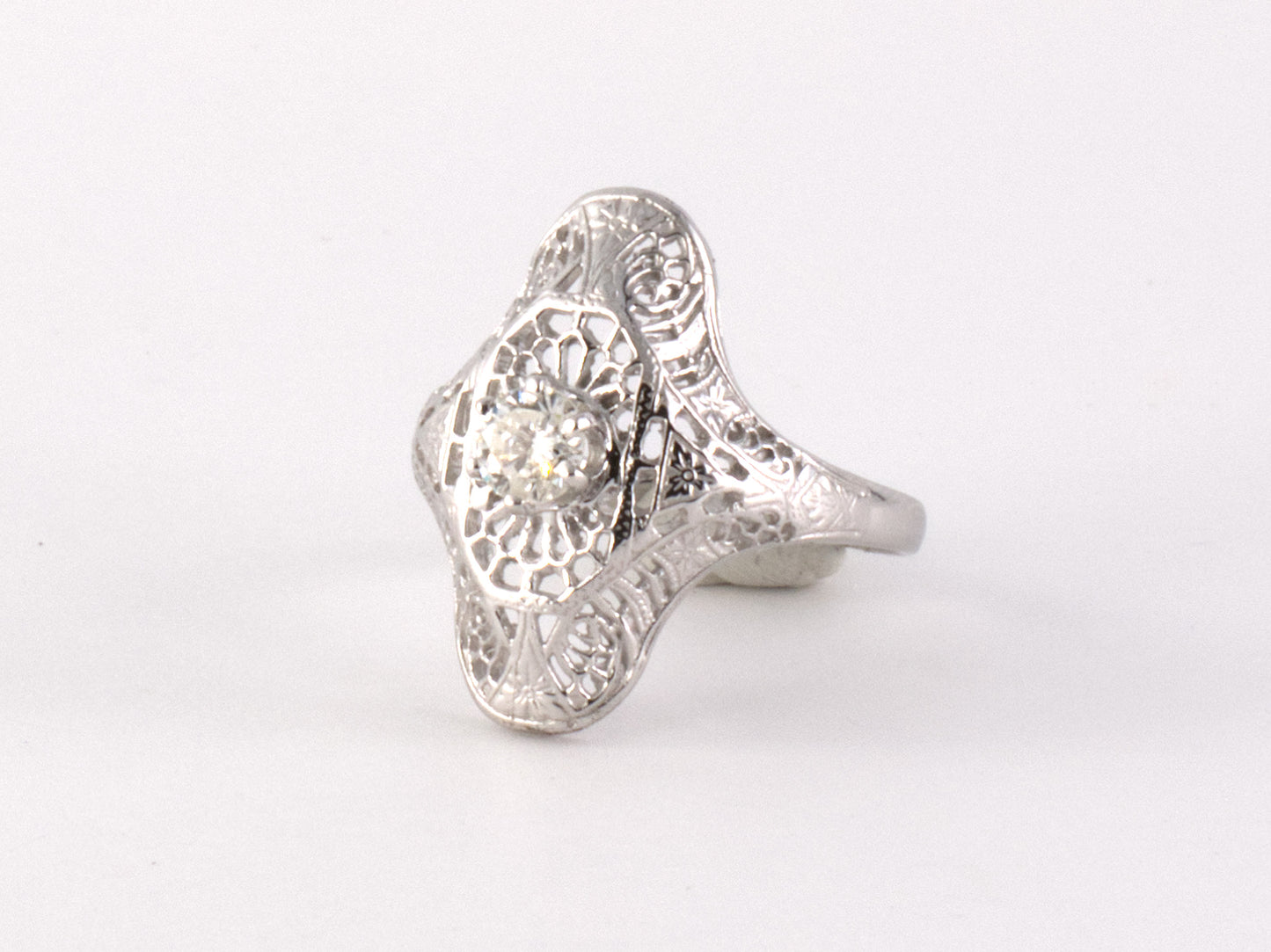 902223               - SOLD - Gold Diamond Art Deco Style Ring