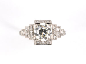 902227 - Art Deco Platinum Diamond Chased Engagement Ring