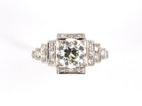 902227 - Art Deco Platinum Diamond Chased Engagement Ring