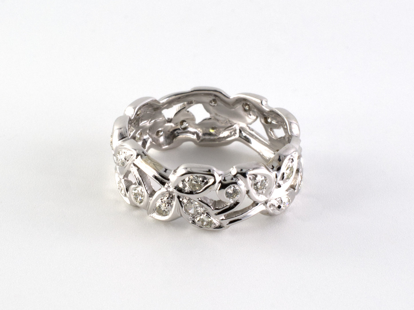 902228 - SOLD - Circa 1950s Gold Diamond Floral Eternity Ring