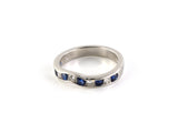 902233 - Platinum Diamond Sapphire Wedding Band Nesting Ring