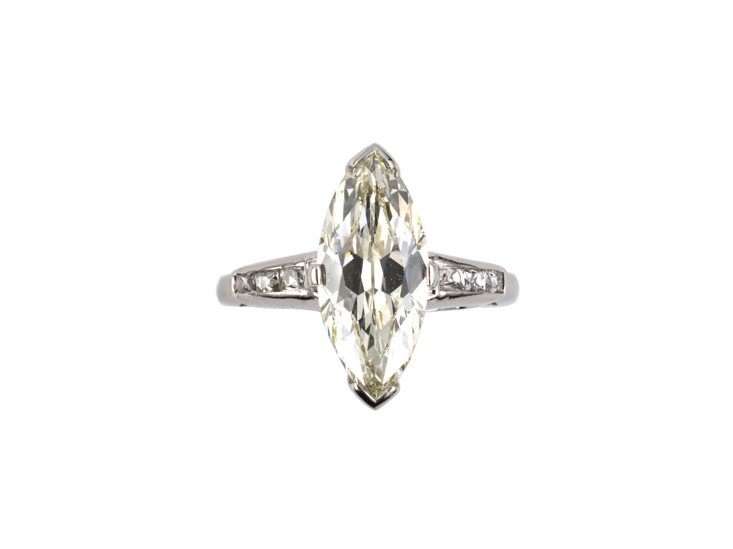 902240 - Circa 1950 Platinum Diamond Channel Set Engagement Ring