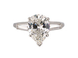 902241 - Platinum GIA Diamond Handmade Pear Shape Engagement Ring