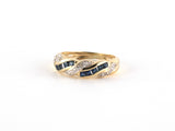 902242 - Gold Diamond Sapphire Woven Ring